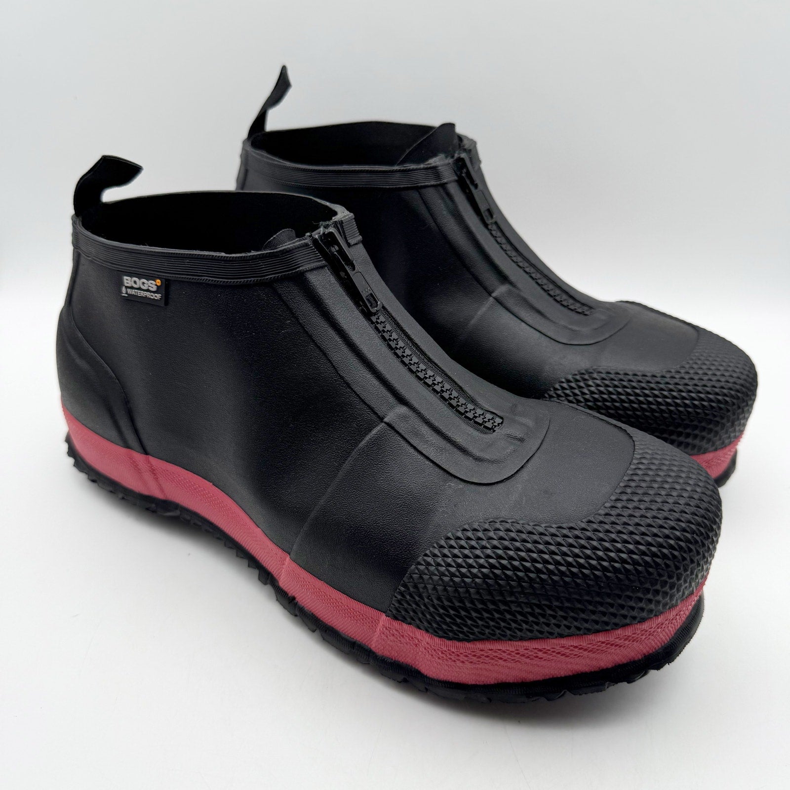 Bogs Mens Overshoe Zip Work Shoes US 10 EU 43 Black Composite Toe Waterproof NIB