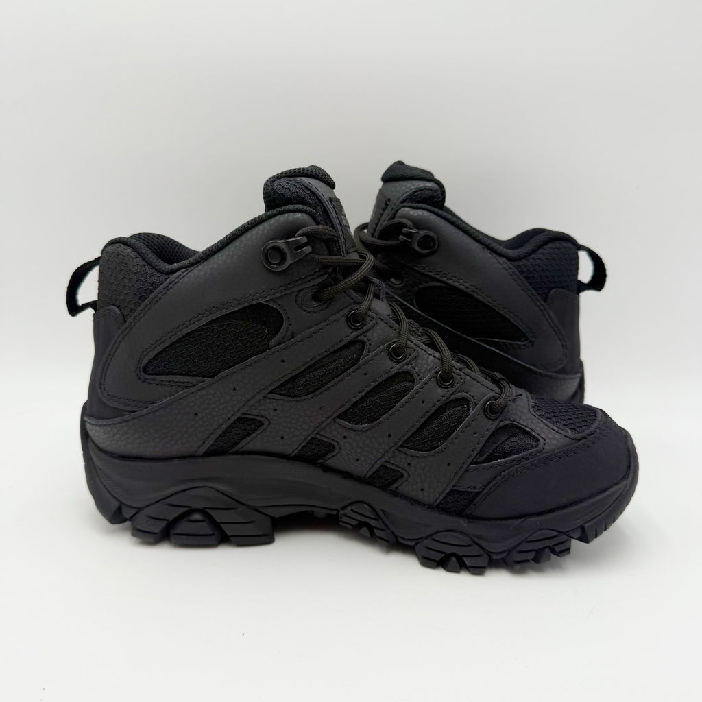 Merrell Womens Moab 3 Tactical Work Mid Boots US 6 M Black Leather WP NWOB