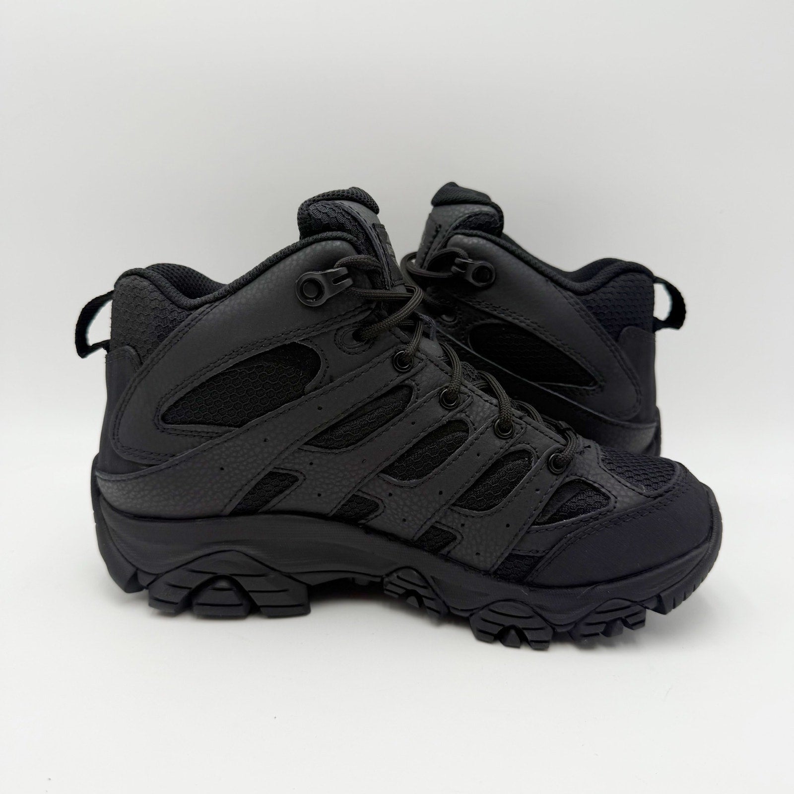 Merrell Womens Moab 3 Tactical Work Mid Boots US 6 M Black Leather WP NWOB