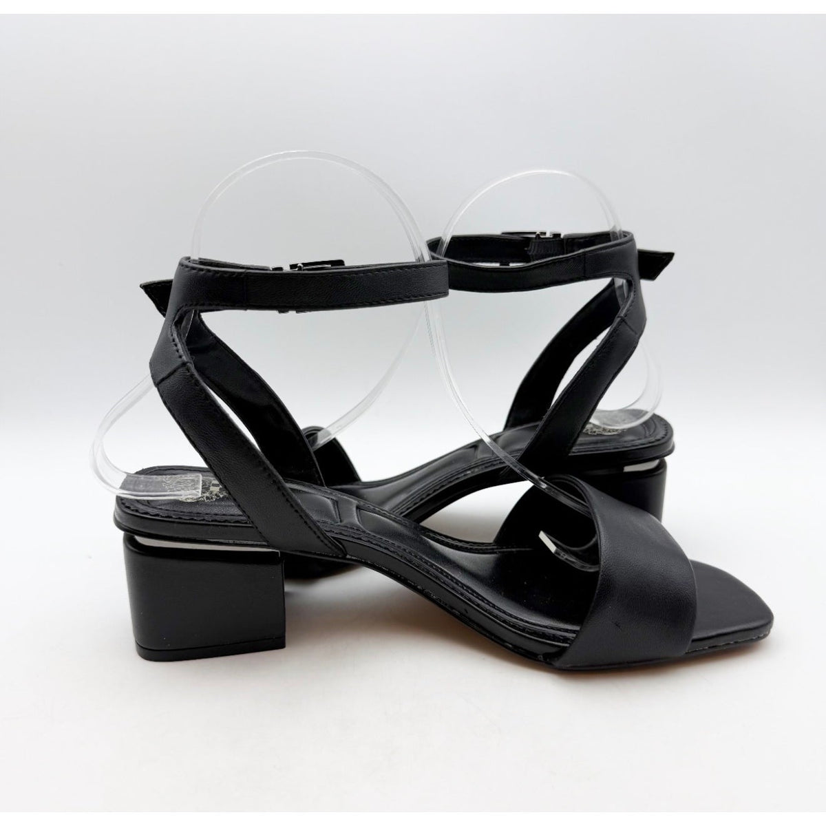 Vince Camuto Womens Acaylee Heeled Sandals Size 7.5 WIDE EU 38 Black NIB