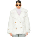 Free People Womens Sophie Faux Fur Peacoat Medium White NWT