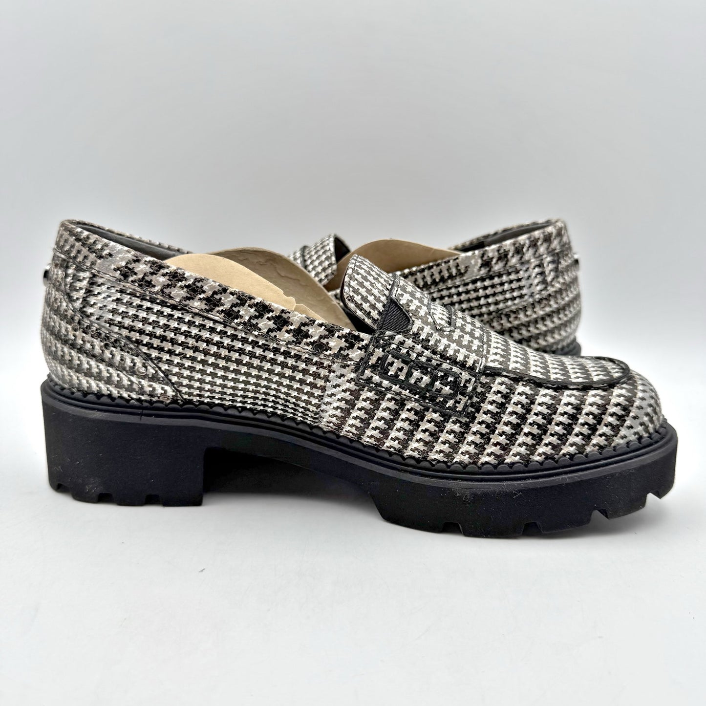 Vionic Womens Fillmore Heeled Loafers US 6 M EU 36 Black White Suede NIB