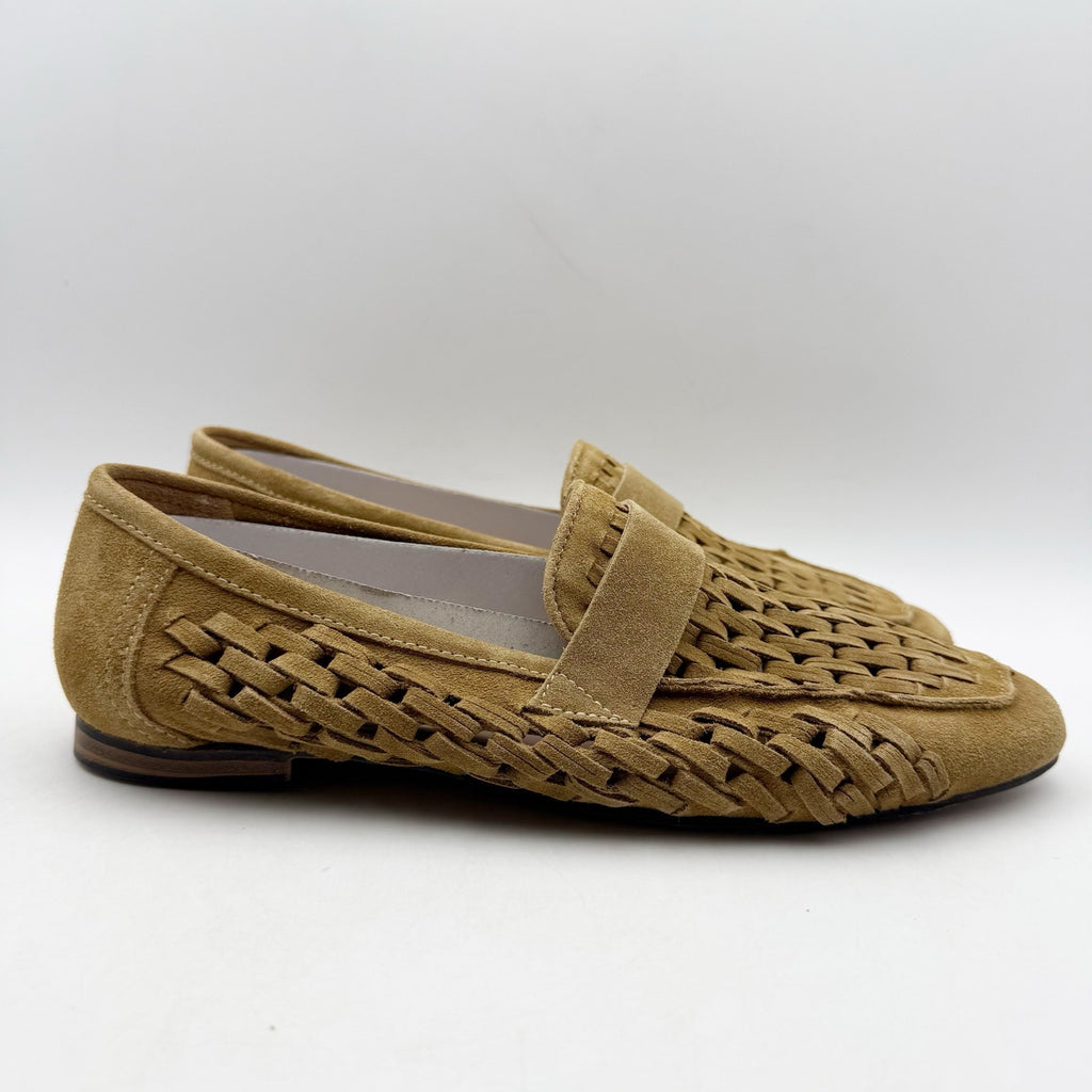 Diba True Womens Age Less Flat Loafers US 11 EU 42 Brown Suede Woven NWOB