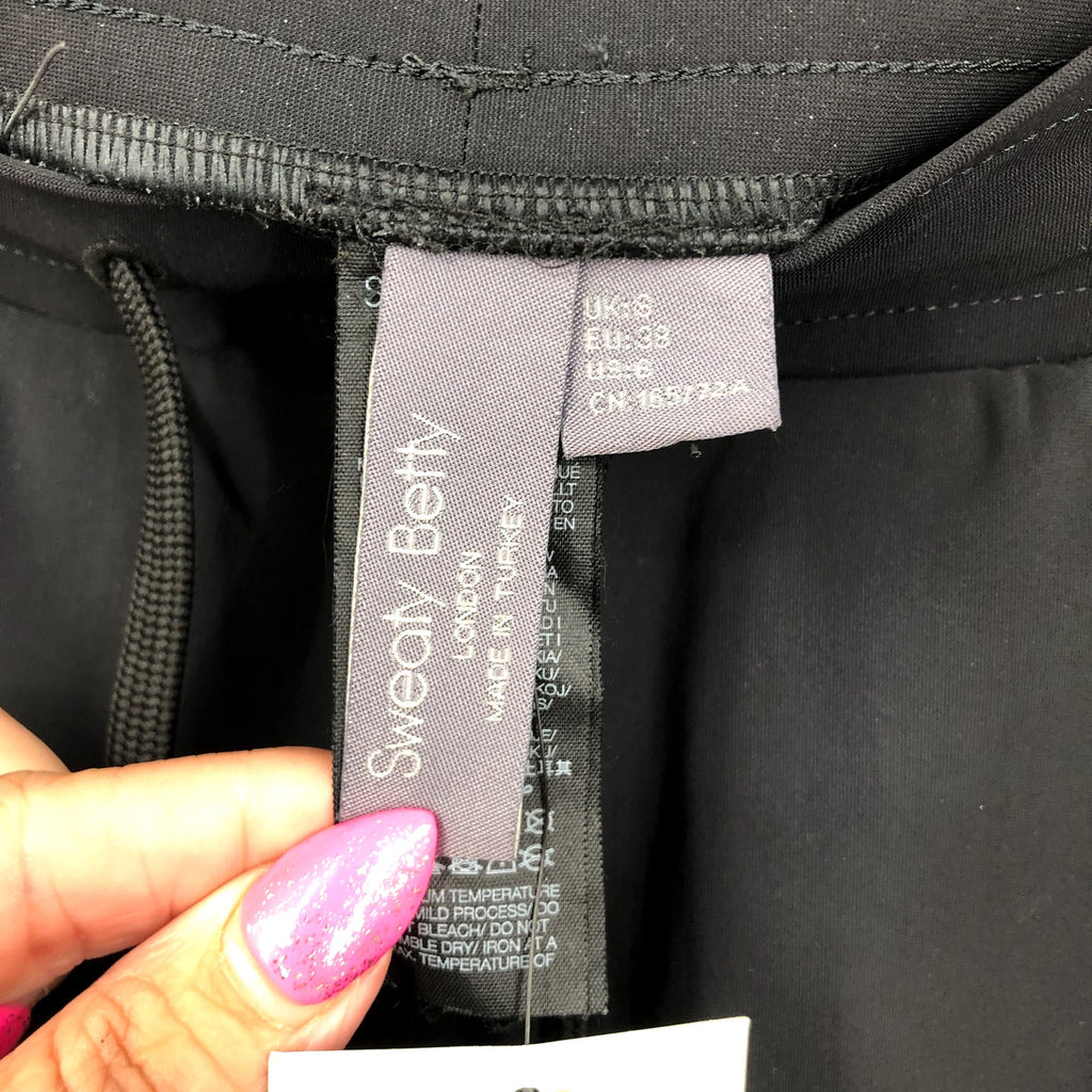SWEATY BETTY Women's Explorer 5.5" Shorts Size 6 Black Drawcord NWT