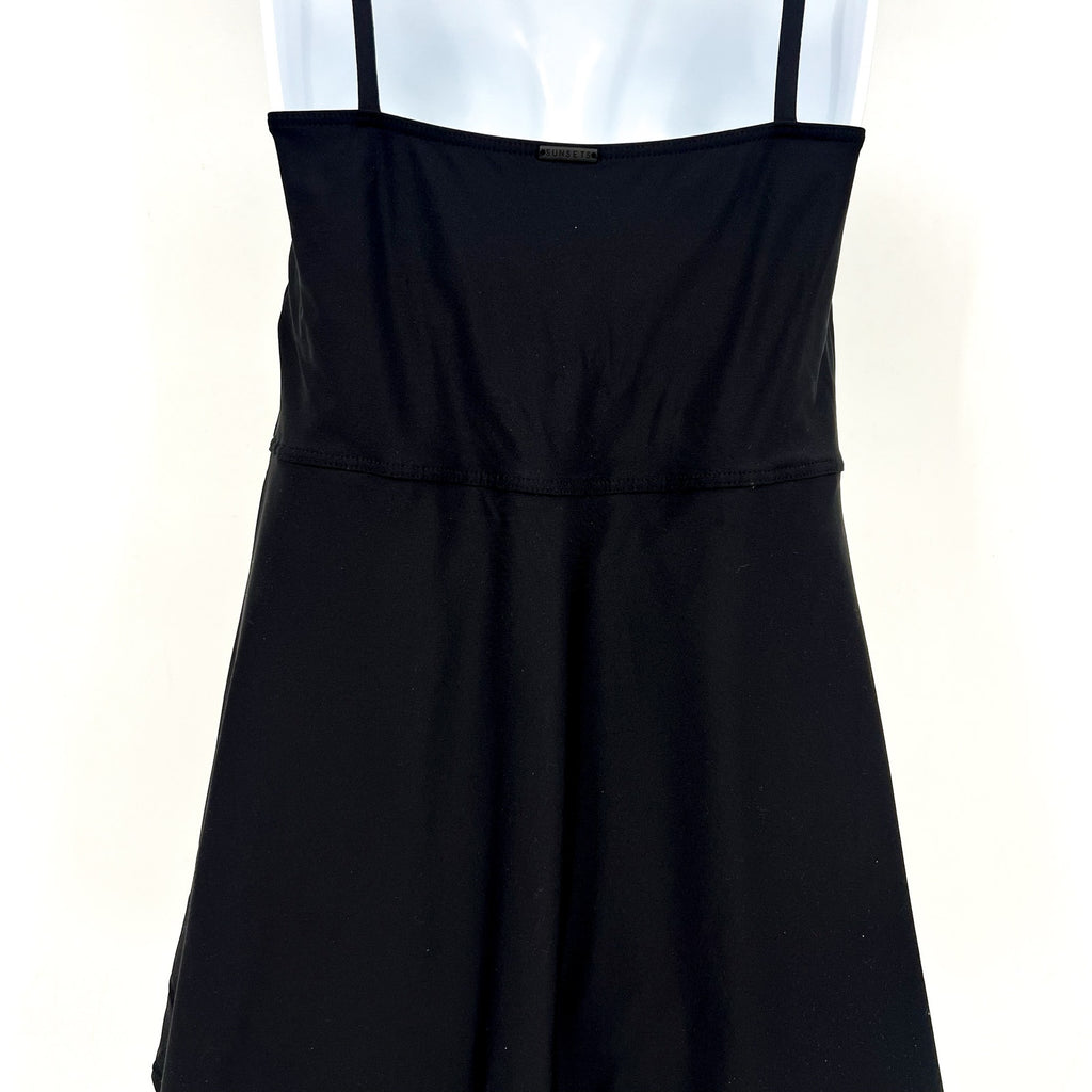 SUNSETS Women's Naomi Swim Dress Medium Black Convertible Strap One Piece NWOT