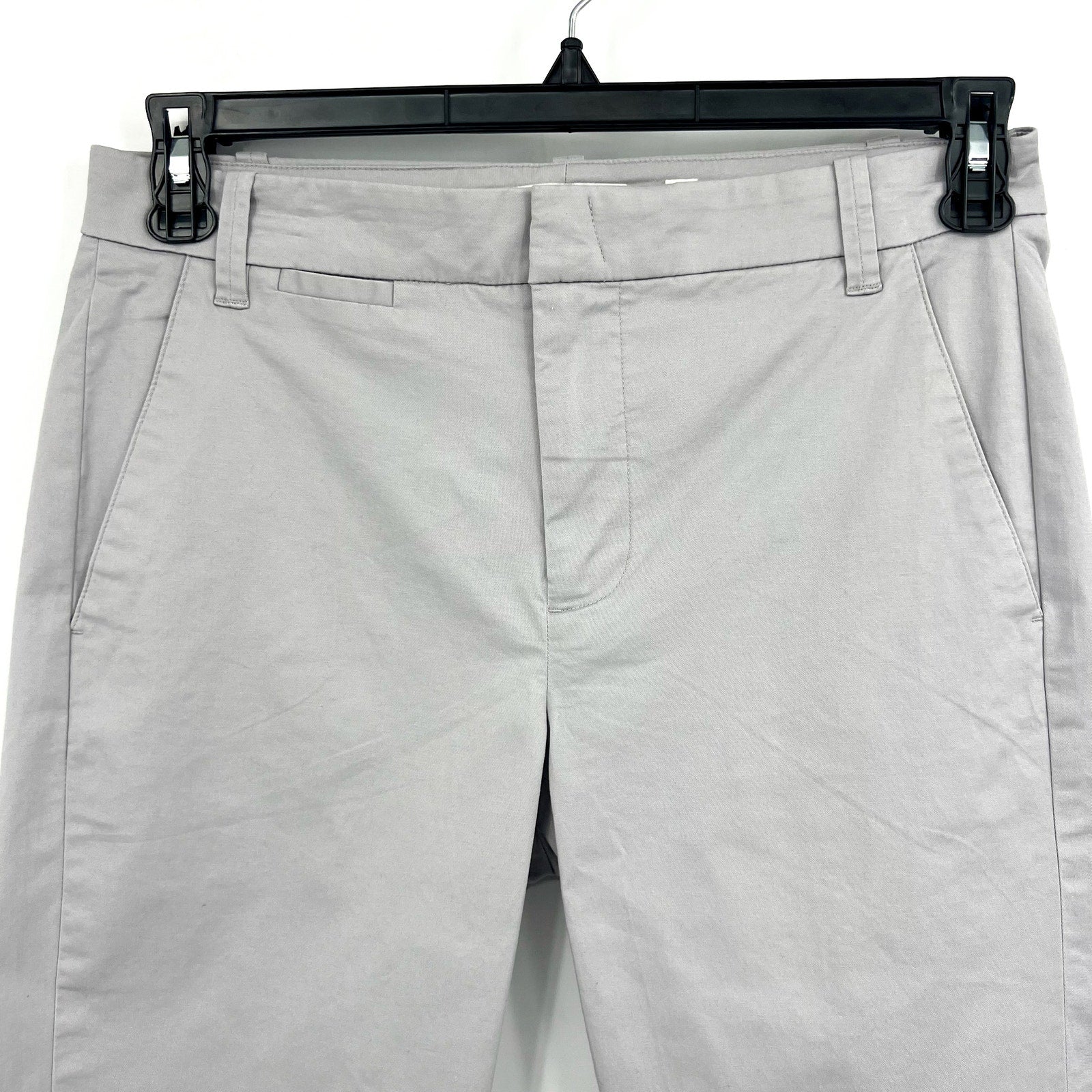 VINCE Womens Coin Pkt Bermuda Shorts Size 6 Grey Fog Stretch Flat Front NWOT
