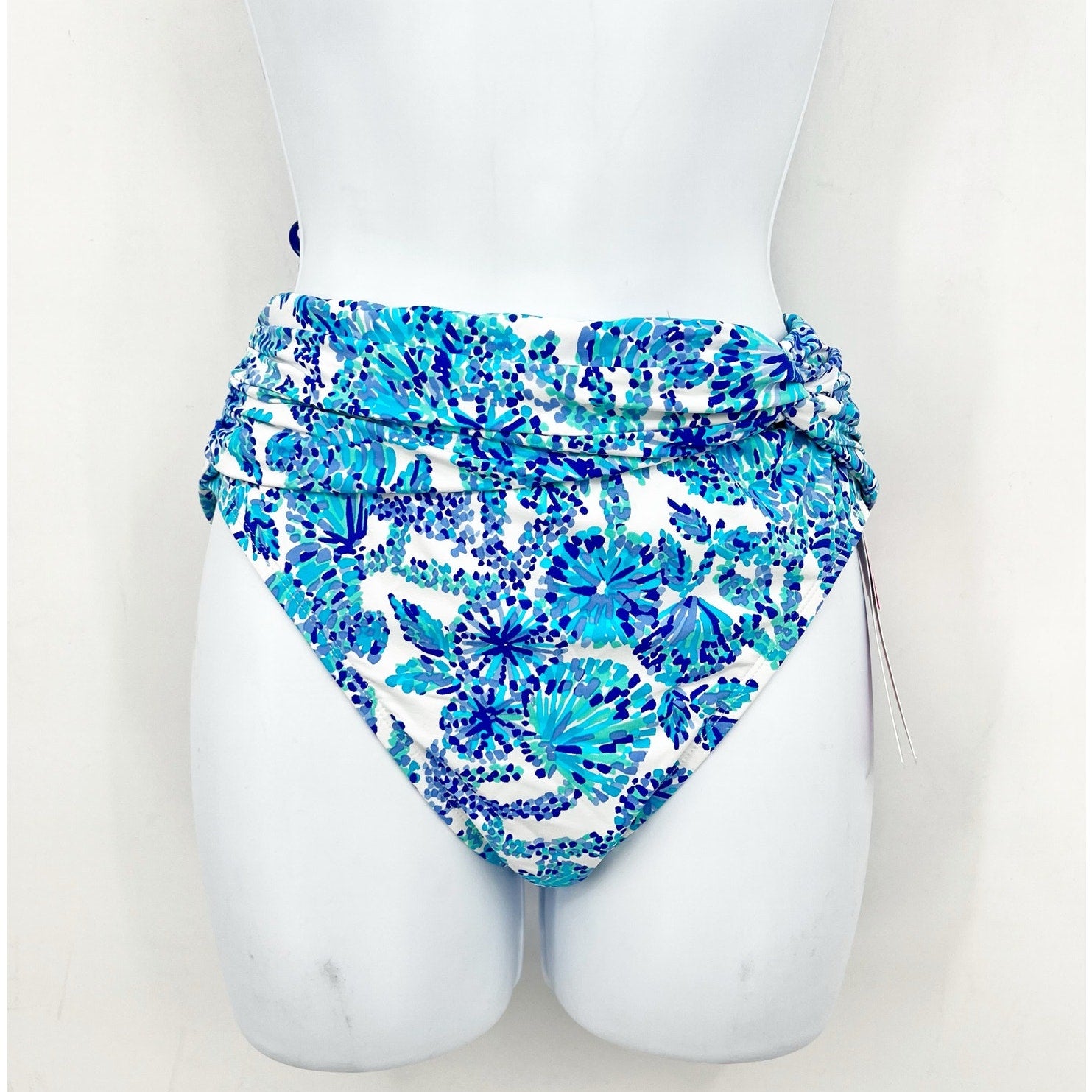 LILLY PULITZER Yarrow High-Waisted Bikini Bottom Size 2 Blue Turquoise Oasis NWT