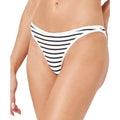 L*SPACE Women's Suzi Classic Bikini Bottom Medium Black White Stripe Ribbed NWT