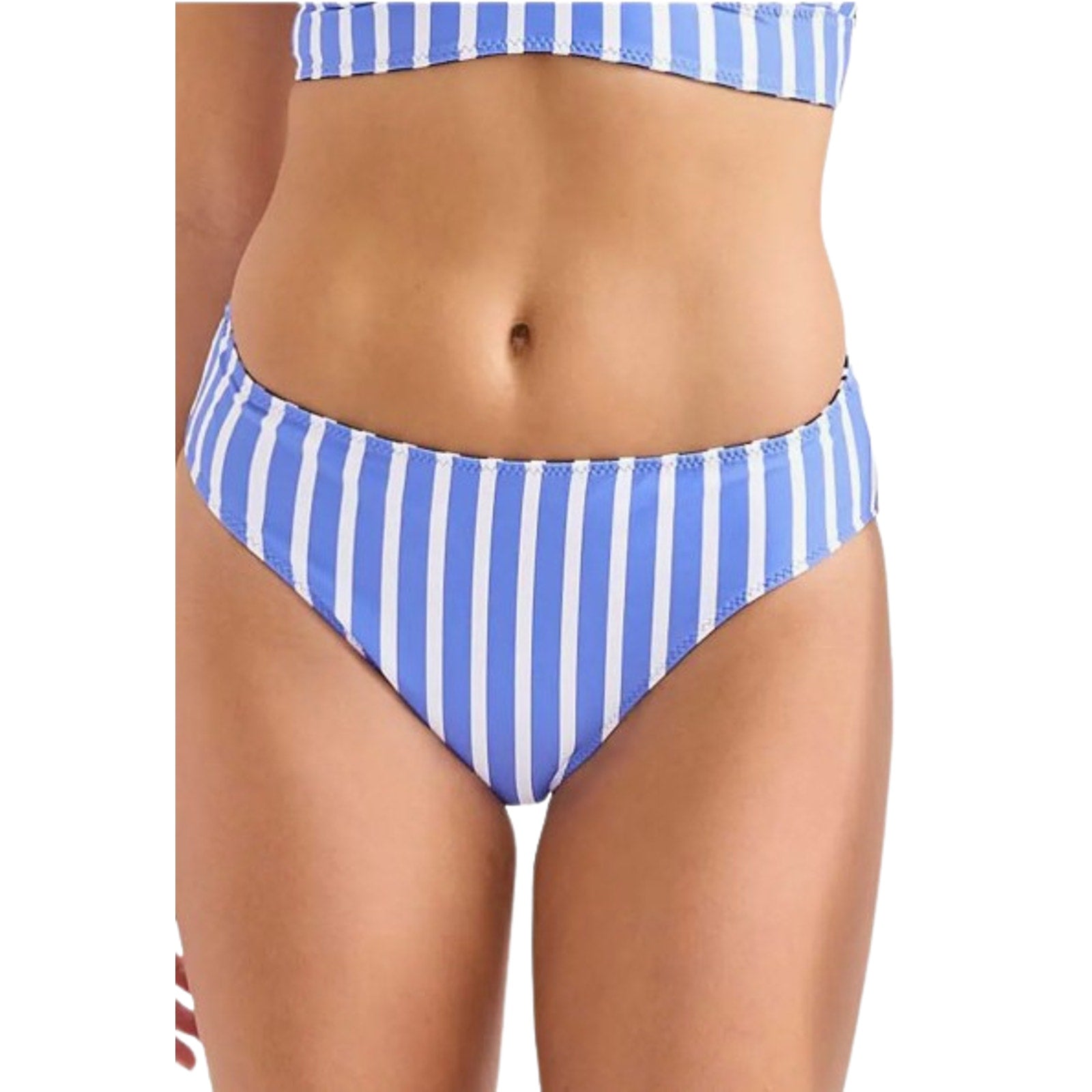 TOMMY BAHAMA Coastline Stripe Reversible Bikini Bottoms Medium Blue White NWT