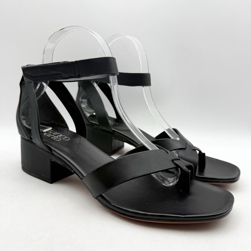 Franco Sarto Womens Nyah Heeled Sandals Size 8.5 M EU 39 Black NWOB