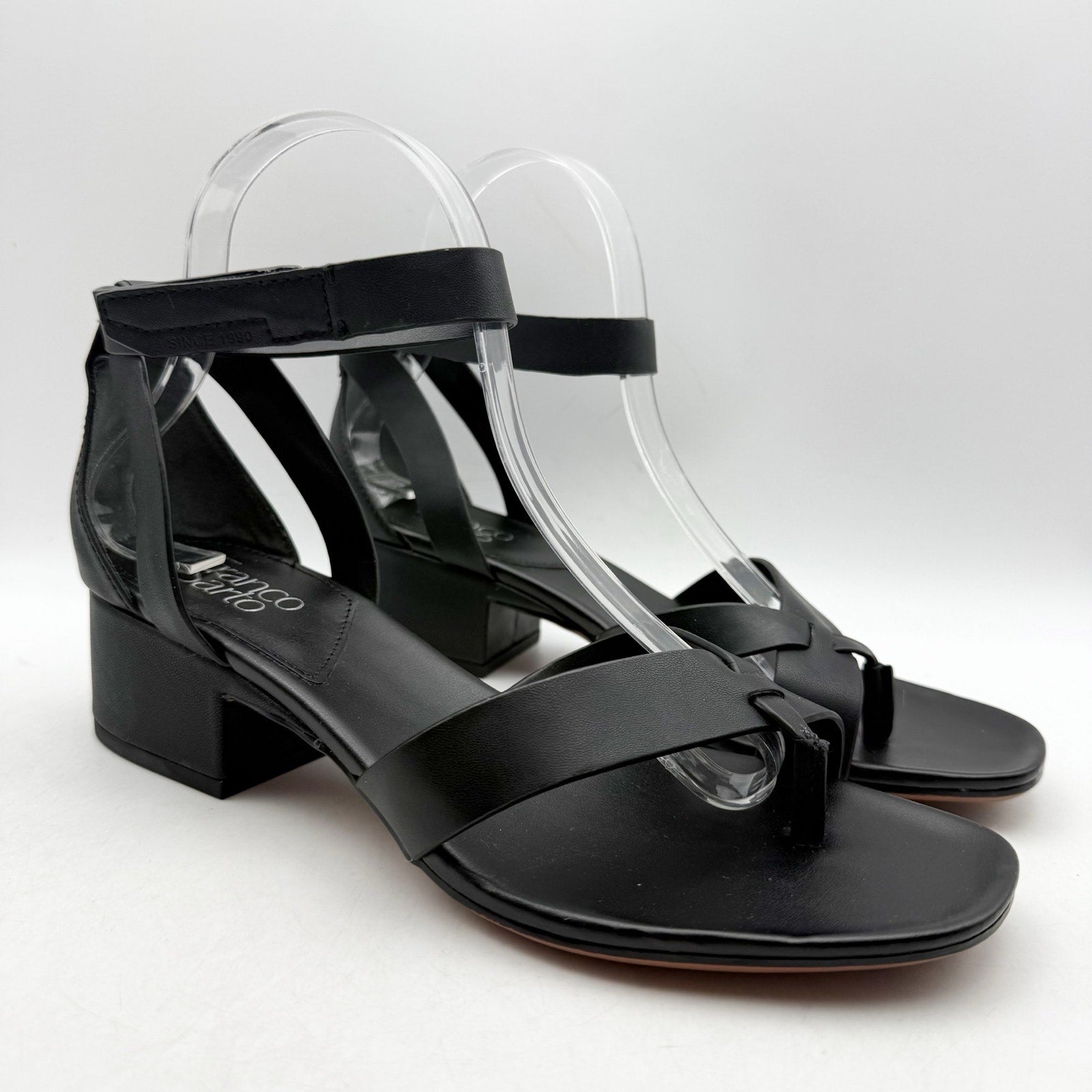 Franco Sarto Womens Nyah Heeled Sandals Size 8.5 M EU 39 Black NWOB