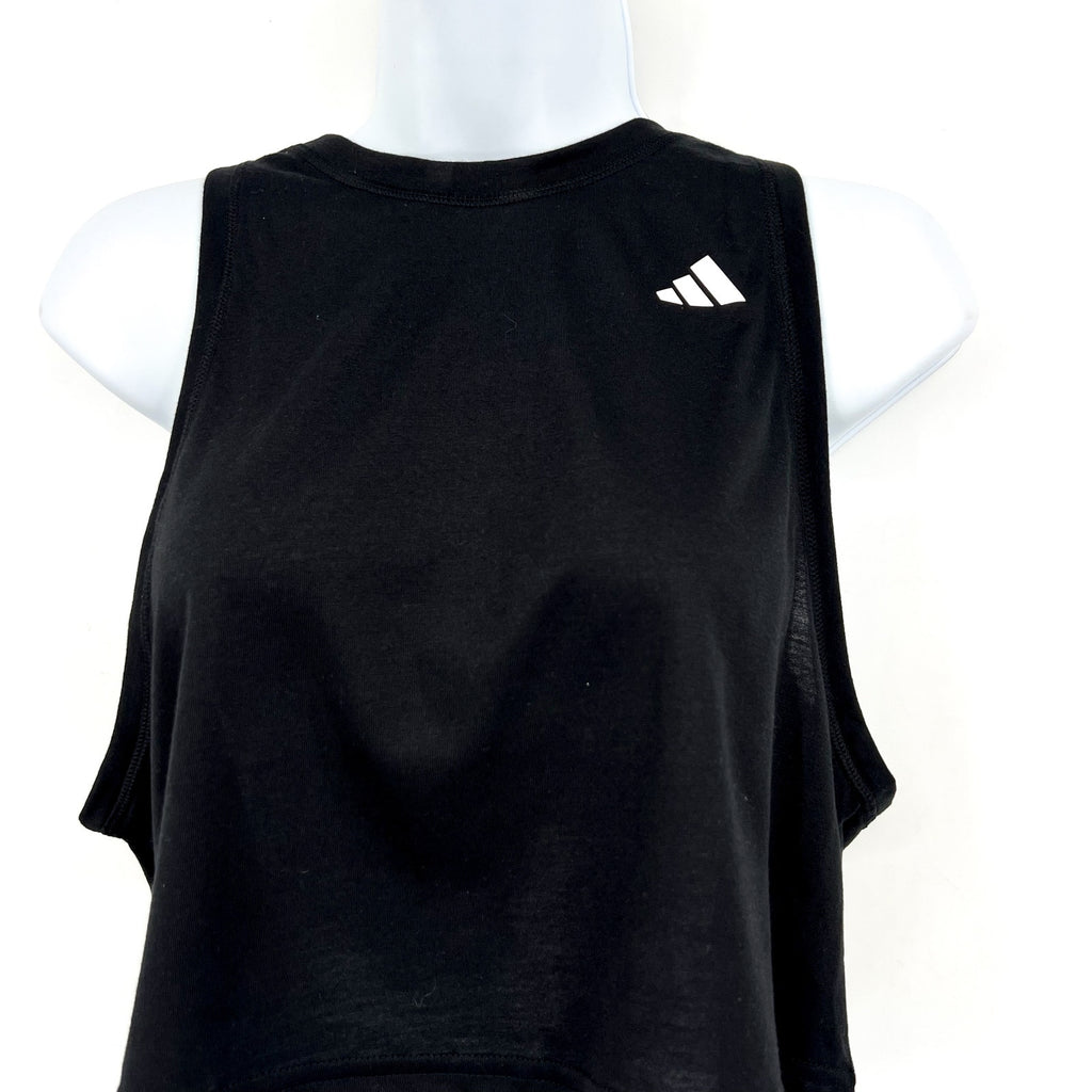 ADIDAS Womens Train Essentials Boxy Workout Tank Top Medium Black White NWT