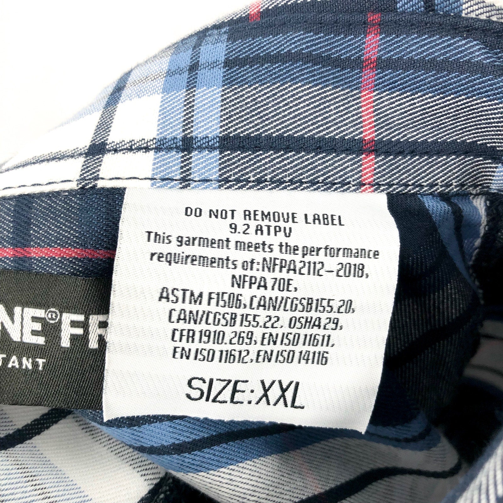 Wolverine Mens FR Twill Shirt XXL Blue White Plaid Long Sleeve NWT