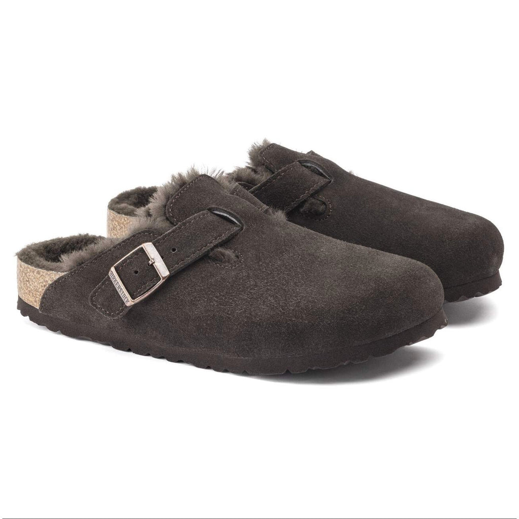Birkenstock Boston Shearling Clogs EU 41 Womens 10 Mens 8 Mocha Brown Suede NWT