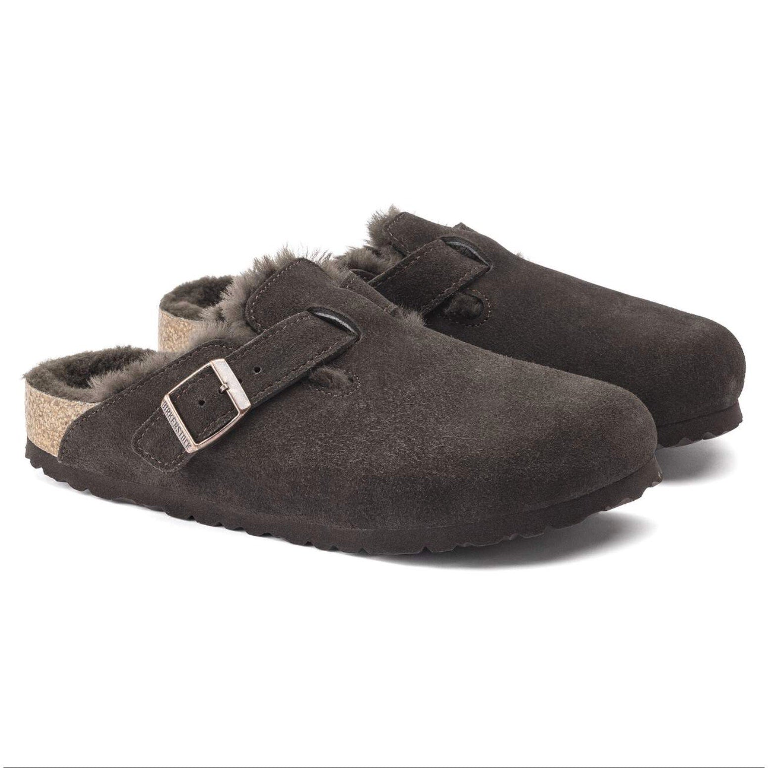 Birkenstock Boston Shearling Clogs EU 41 Womens 10 Mens 8 Mocha Brown Suede NWT