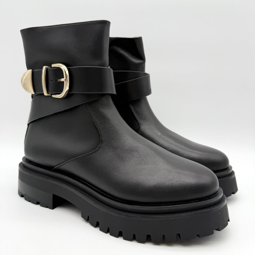Steve Madden Womens Lonny Ankle Booties US 7.5 EU 38 Black Leather NIB