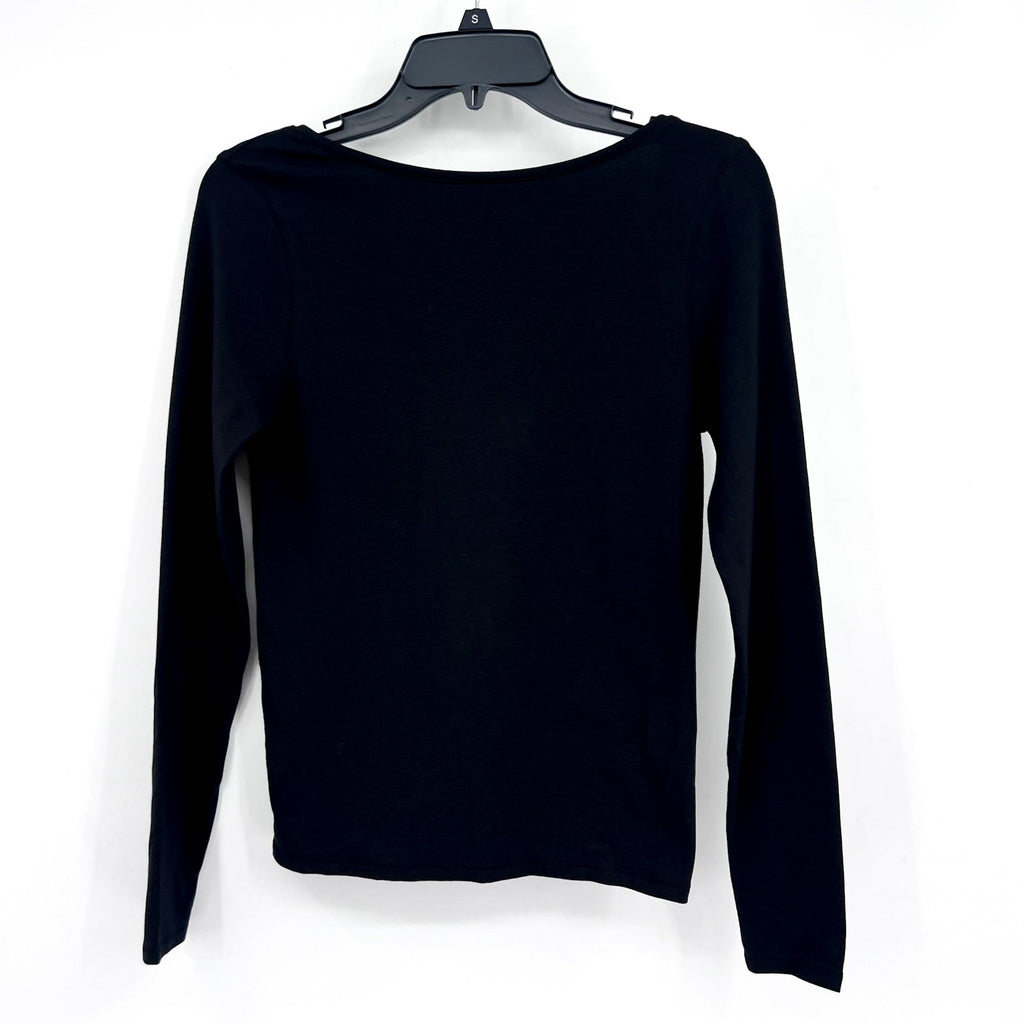 EVERLANE Women's The Supima® Form Scoop-Back Tee Small Black Long Sleeve NWT