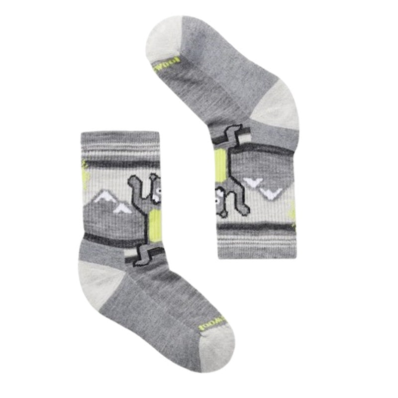 SMARTWOOL Kids' Hike Hiking Bear Crew Socks Large SIZE 3-6 Grey NWT