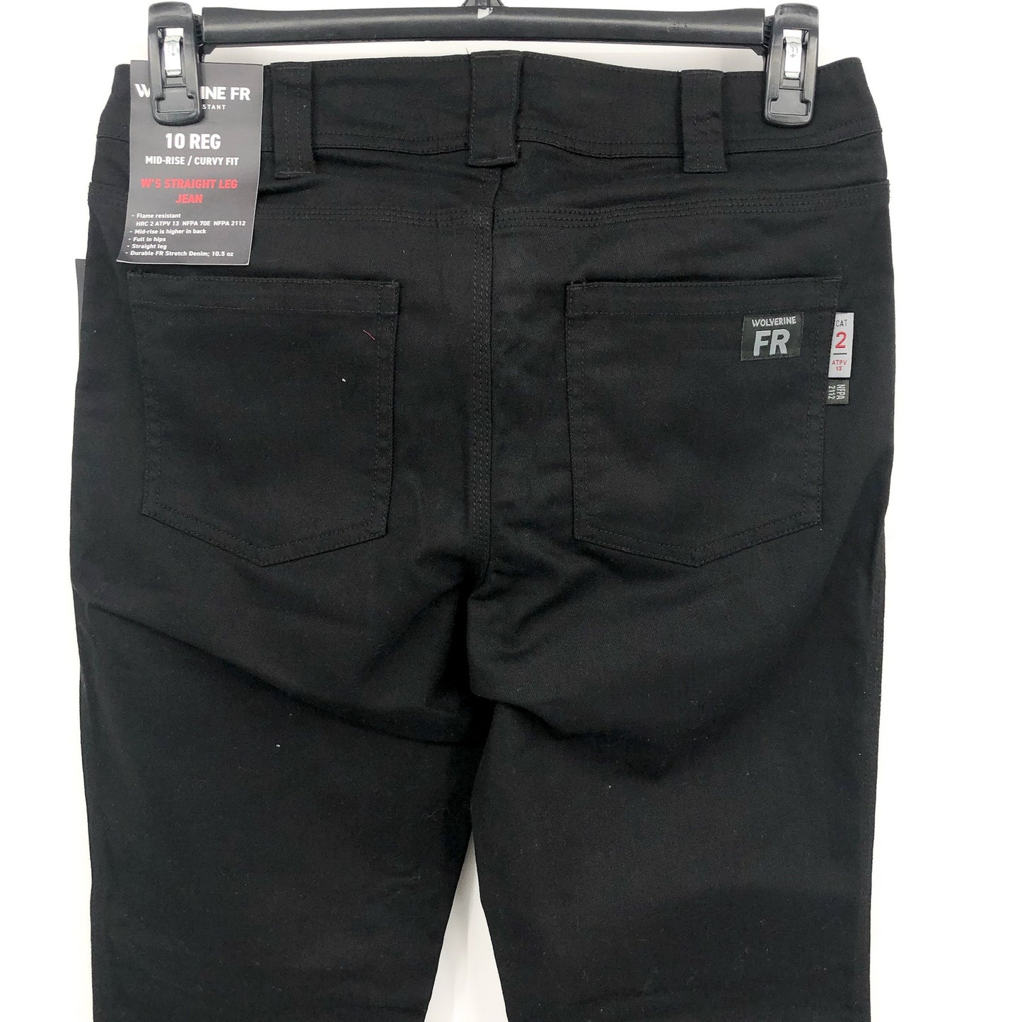 WOLVERINE Women's FR Flame Resistant Straight Jeans Size 14 Black Stretch NWT