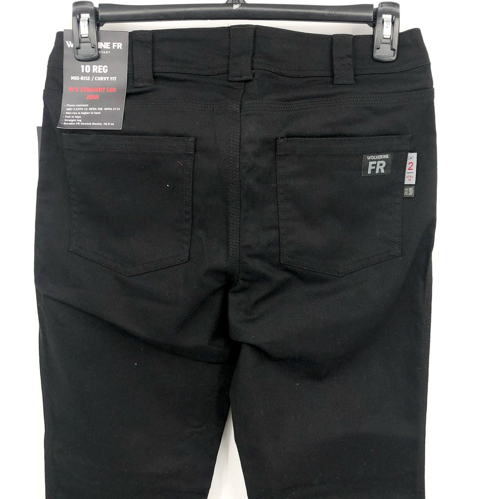 WOLVERINE Women's FR Flame Resistant Straight Jeans Size 14 Black Stretch NWT