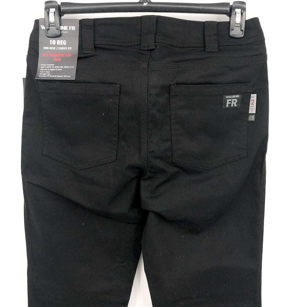 WOLVERINE Women's FR Flame Resistant Straight Jeans Size 14 Black Stretch NWT