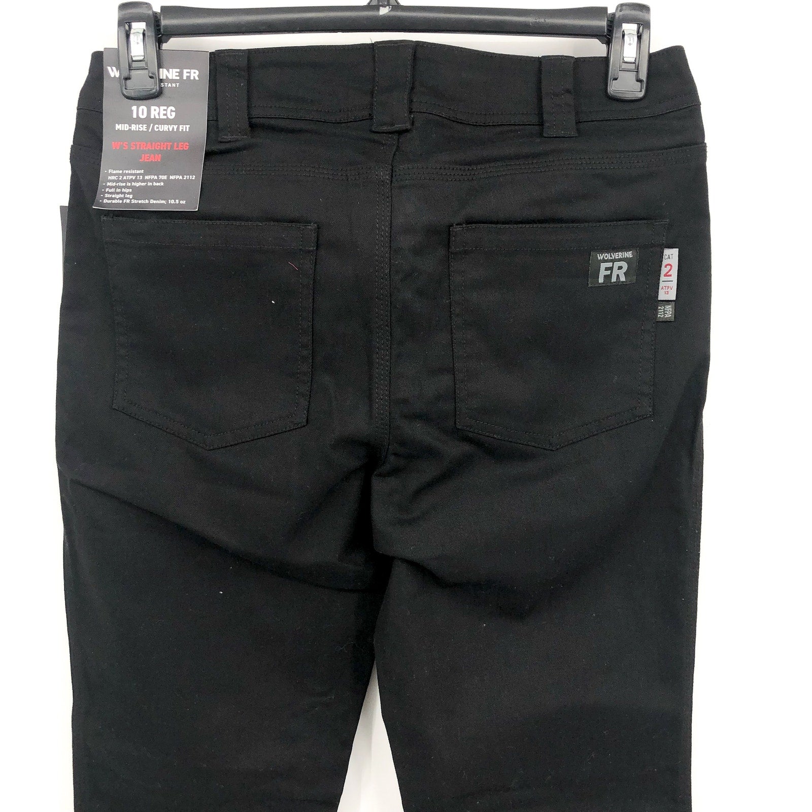 WOLVERINE Women's FR Flame Resistant Straight Jeans Size 14 Black Stretch NWT