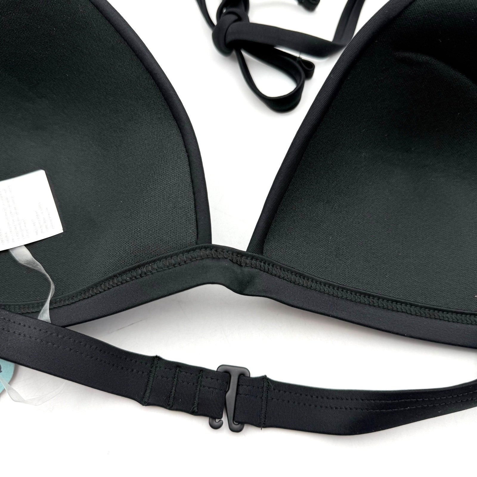 PRANA Women's Lexie Halter Bikini Top Medium Black Stretch UPF 50+ NWT