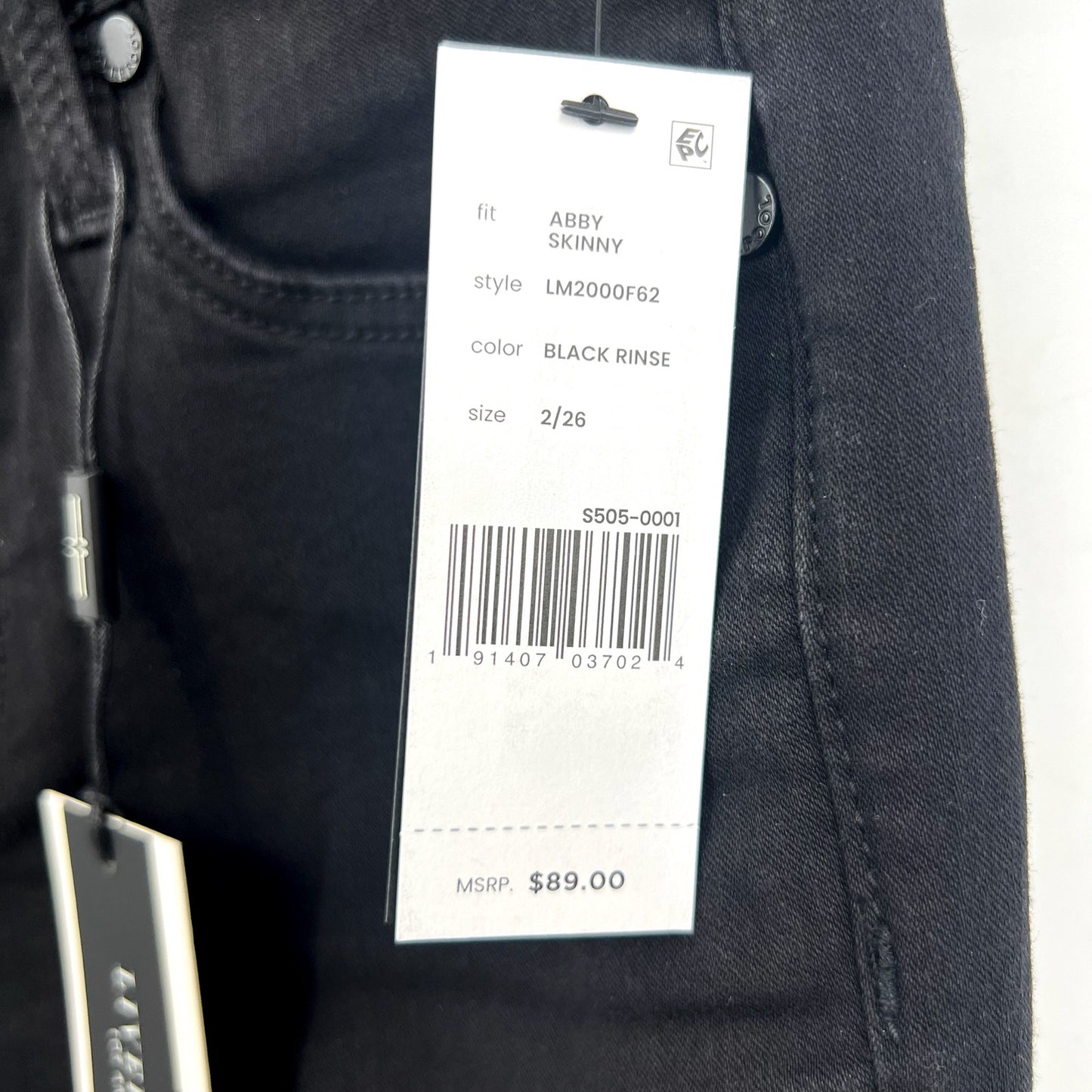 LIVERPOOL Women's Abby Jeans Size 26 US 2 Black Skinny Silky Soft Eco Denim NWT