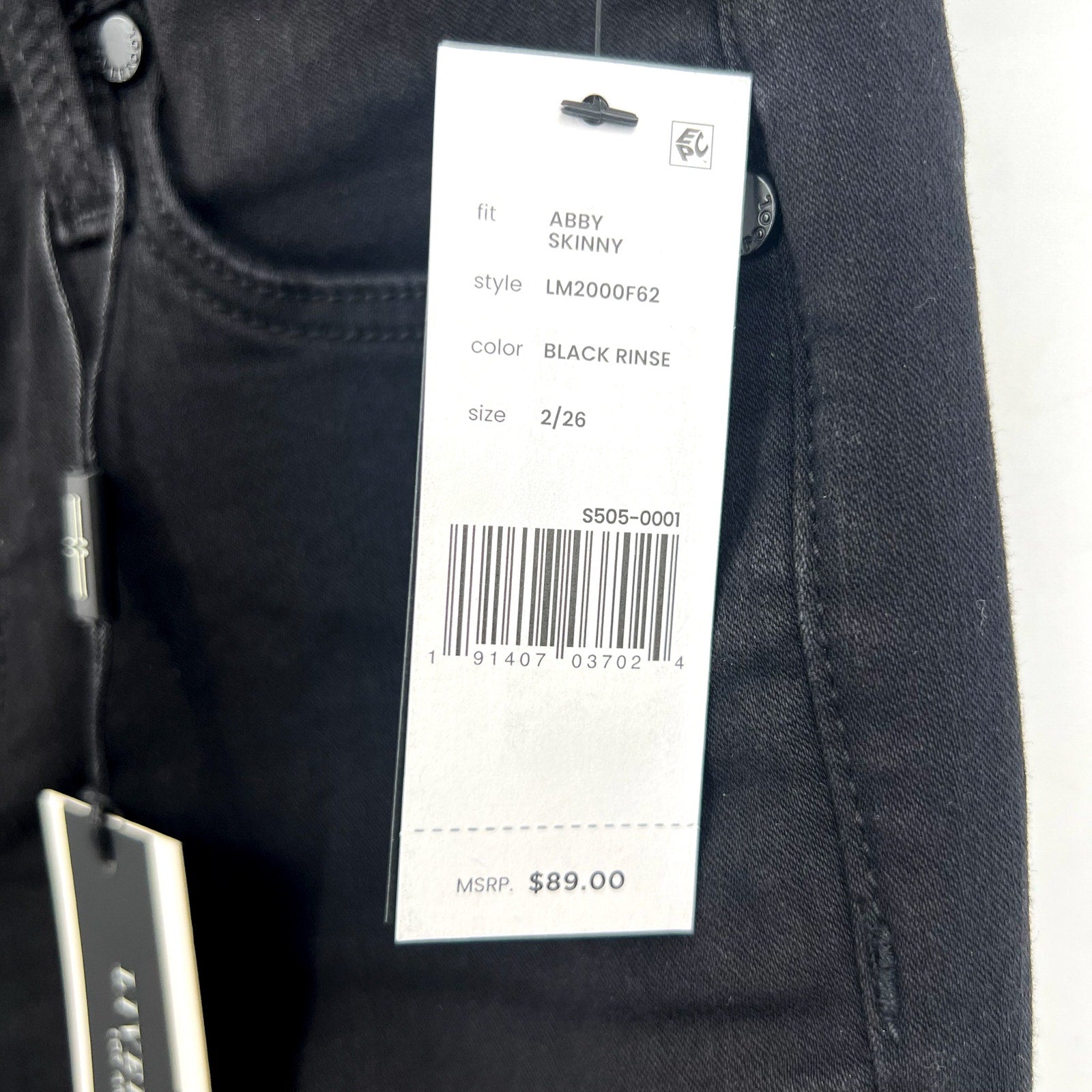 Liverpool Womens Abby Jeans Size 26 US 2 Black Skinny Silky Soft Eco Denim NWT