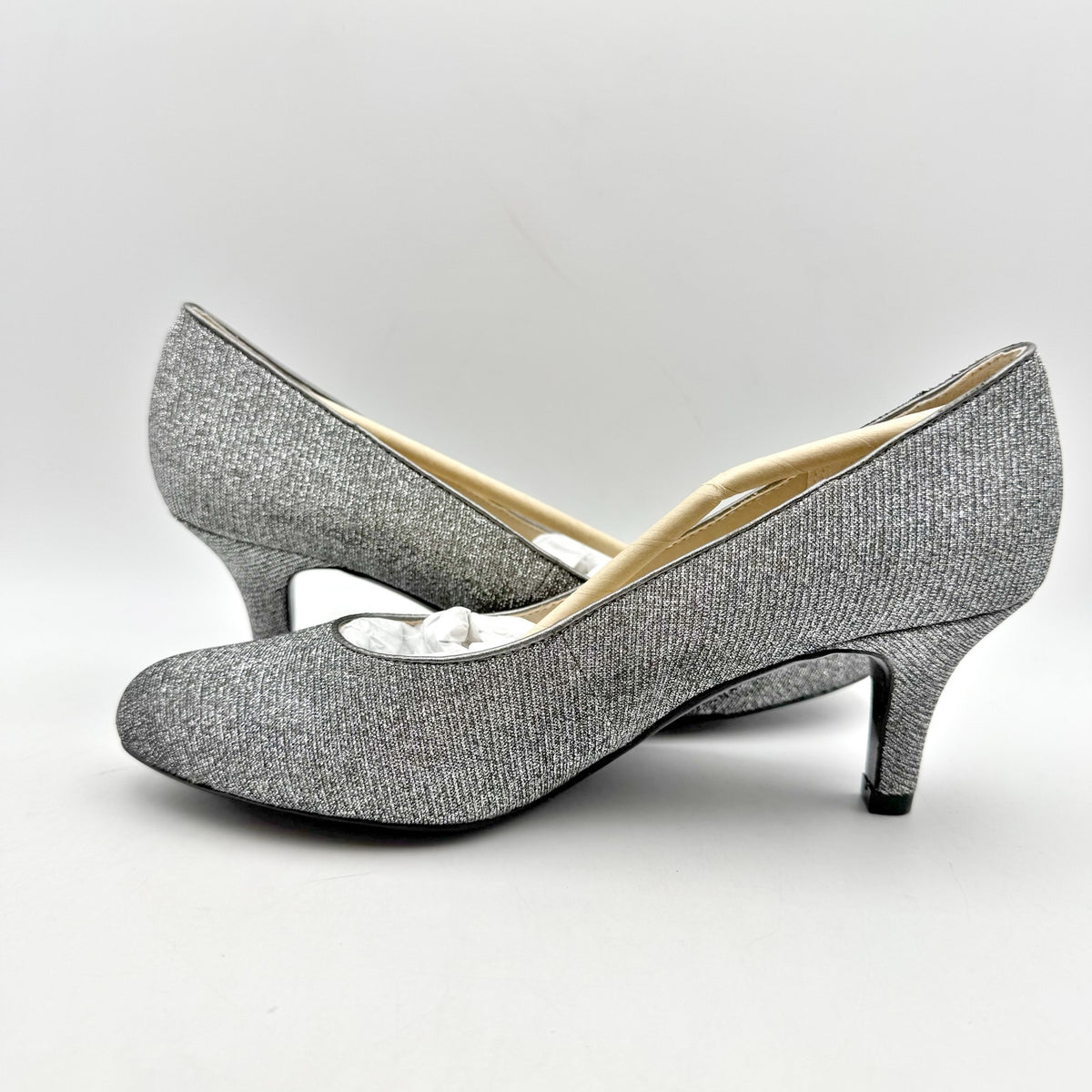 LifeStride Womens Parigi Pumps Size 7.5 Silver Metallic Heels NIB