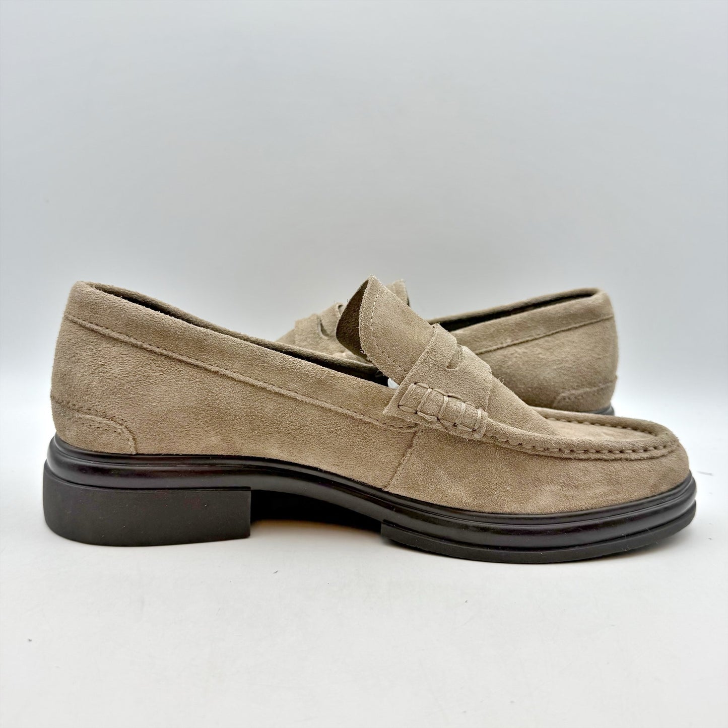Aldo Mens Tucker Penny Loafers US 8 EU 41 Taupe Beige Suede Slip On NWOB