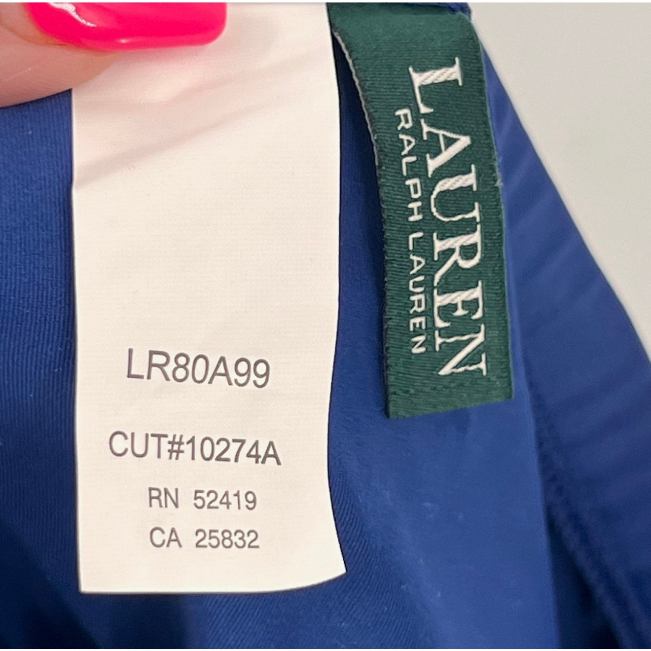 LAUREN RALPH LAUREN High Waist Bikini Bottoms Size 12 Blue Sapphire Navy NWT
