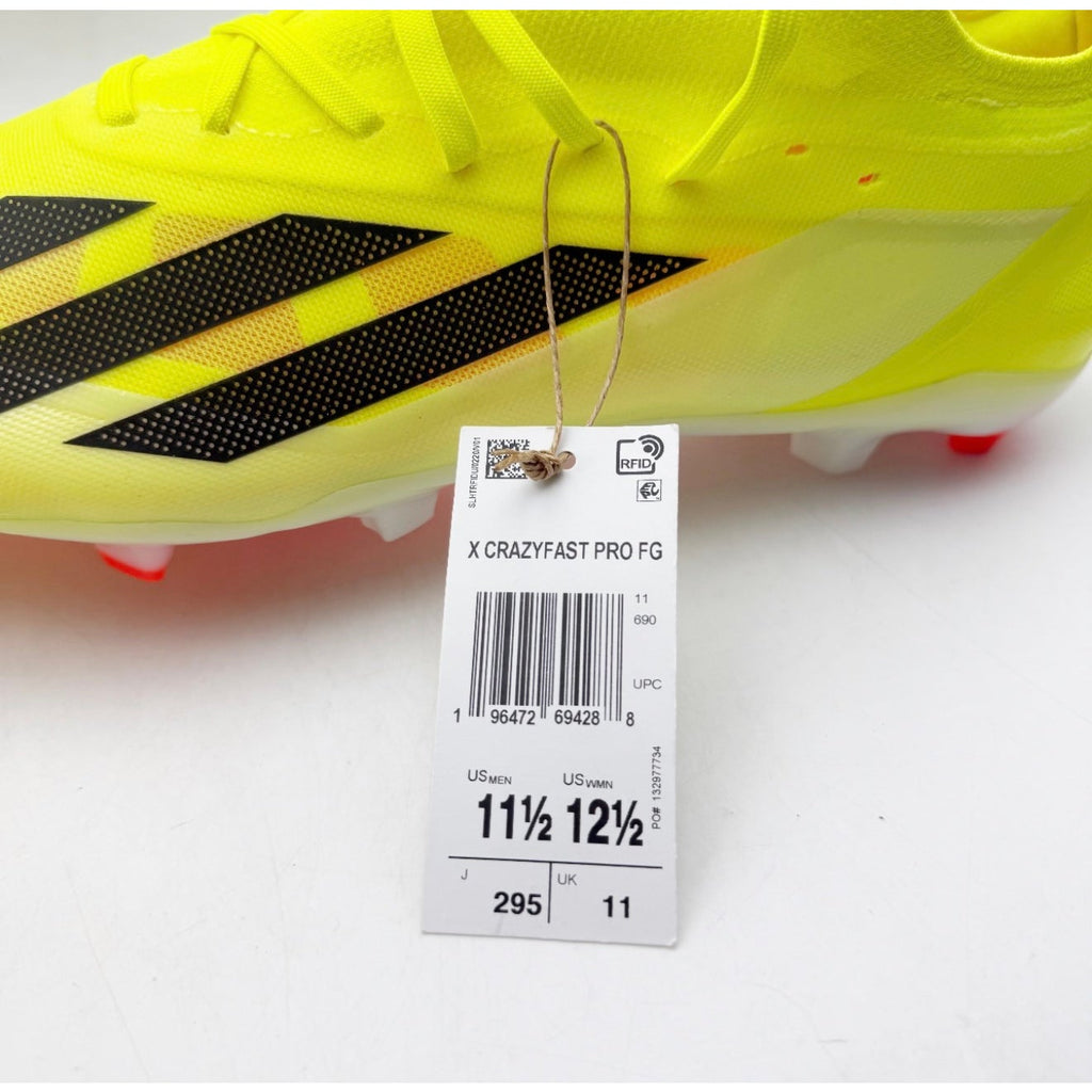 Adidas X Crazyfast Mens Pro Firm Ground Soccer Cleats Size 11.5 Yellow NWOB