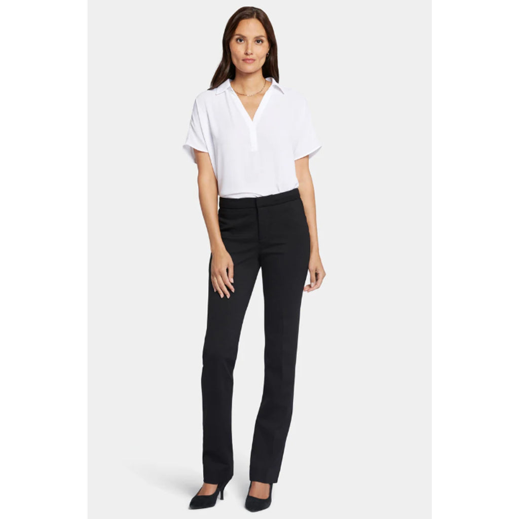 NYDJ Women's Slim Trouser Pants Size 12 Black Ponte Knit High Rise NWT