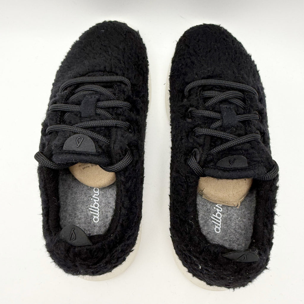 AllBirds Womens Runner Fluff Sneakers Size 6 EU 36 Black Merino Wool Comfort NIB