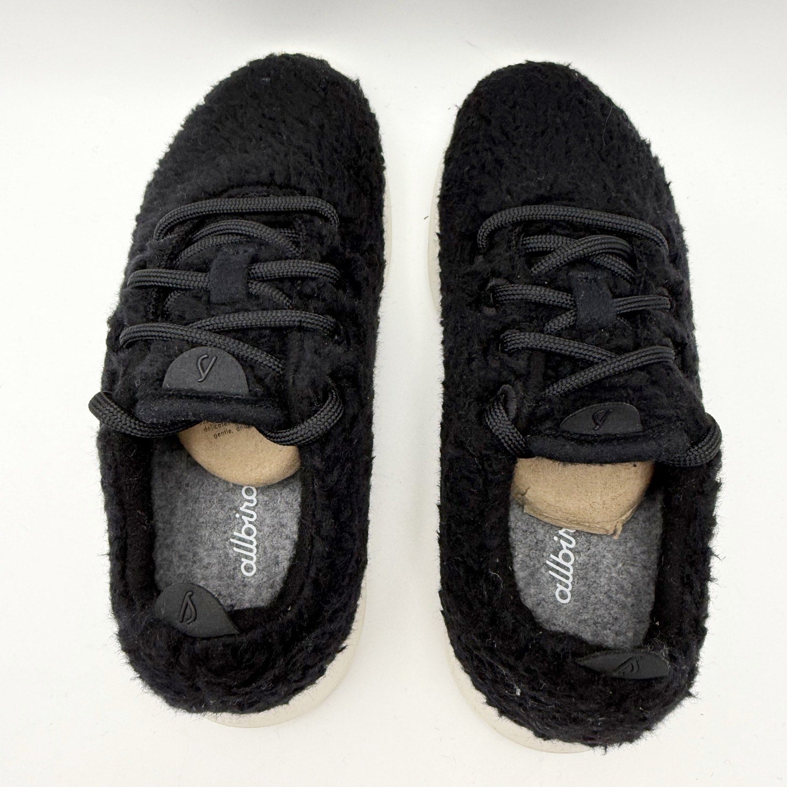 AllBirds Womens Runner Fluff Sneakers Size 6 EU 36 Black Merino Wool Comfort NIB