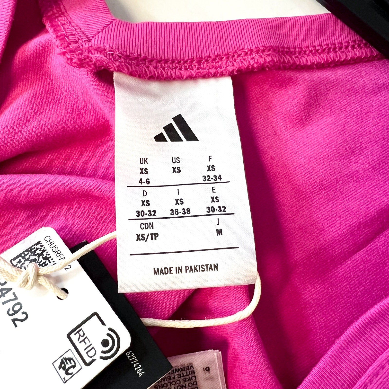ADIDAS Essentials Small Logo Cotton Tank Top XS Pink Crop NWT