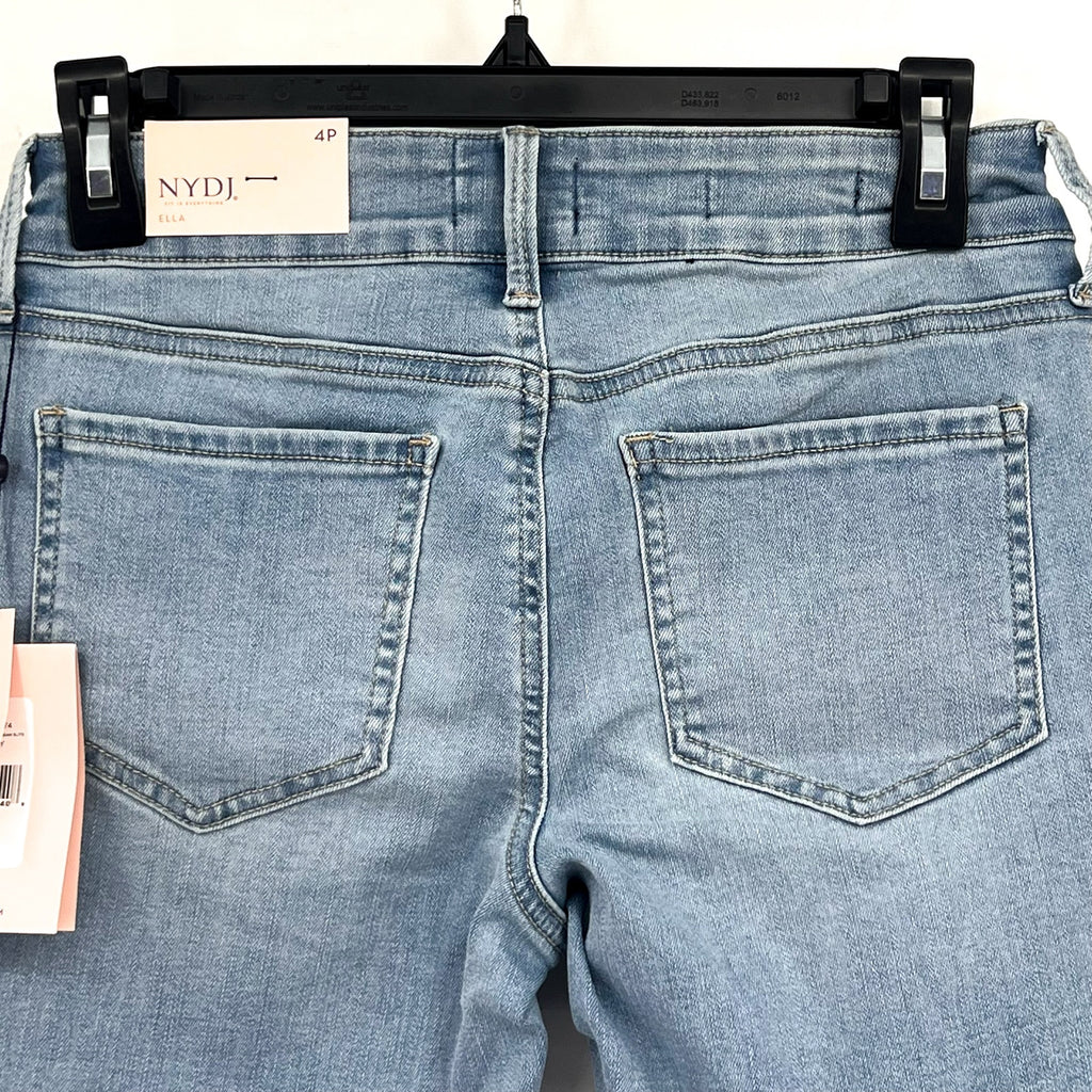 NYDJ Womens Ella Denim Shorts Size 4 PETITE Light Blue Poetry 8" Inseam NWT