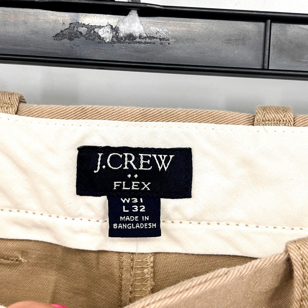 J.CREW Mens Straight-fit Flex Chino Pants 31x32 Khaki Flat Front H3186 NWT