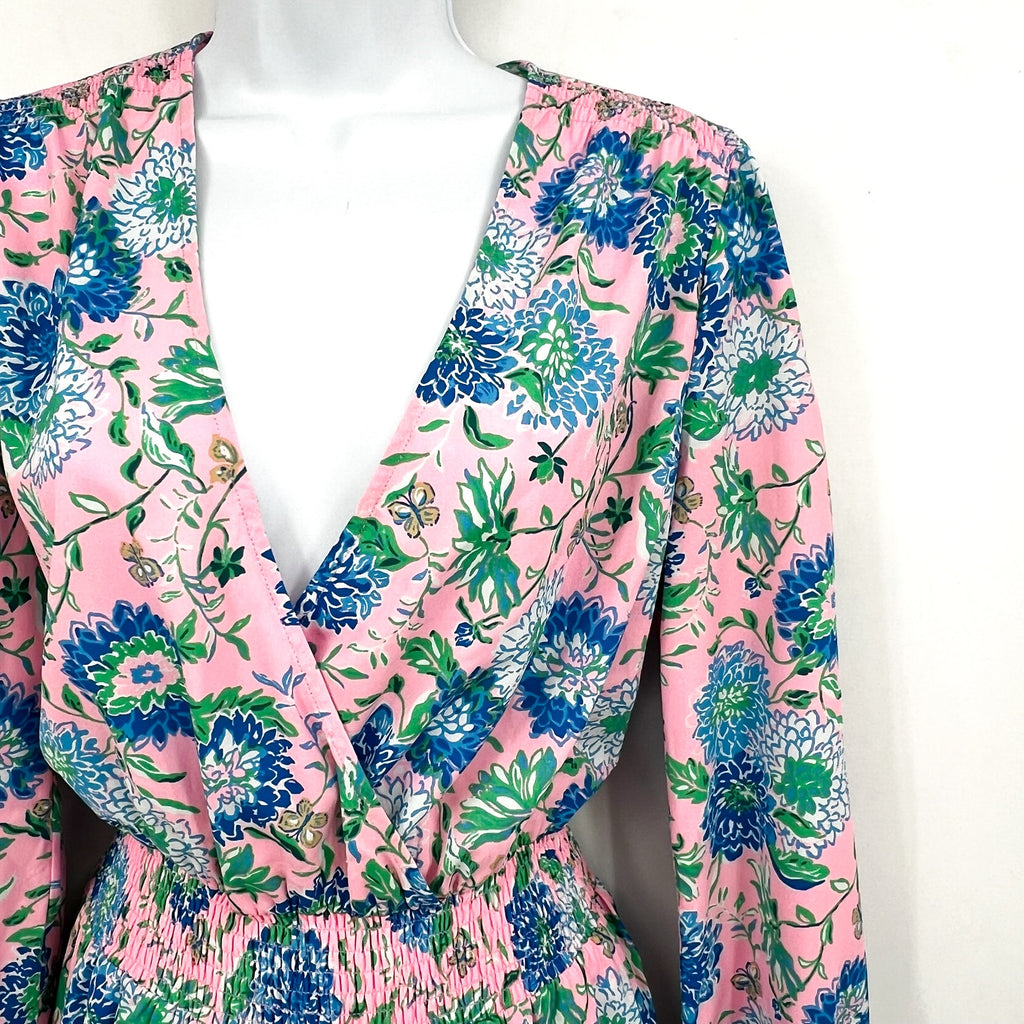 LILLY PULITZER Cristiana Fit and Flare Dress Size 2 Conch Shell Pink Blue NWT