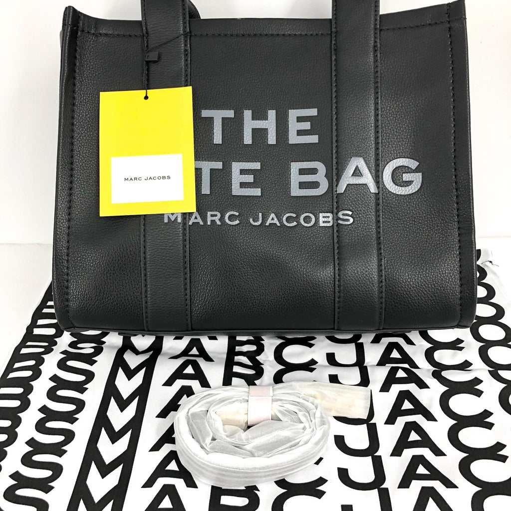 MARC JACOBS The Leather Medium "The Tote Bag" Black Zipper Top H004L01PF21 NWT