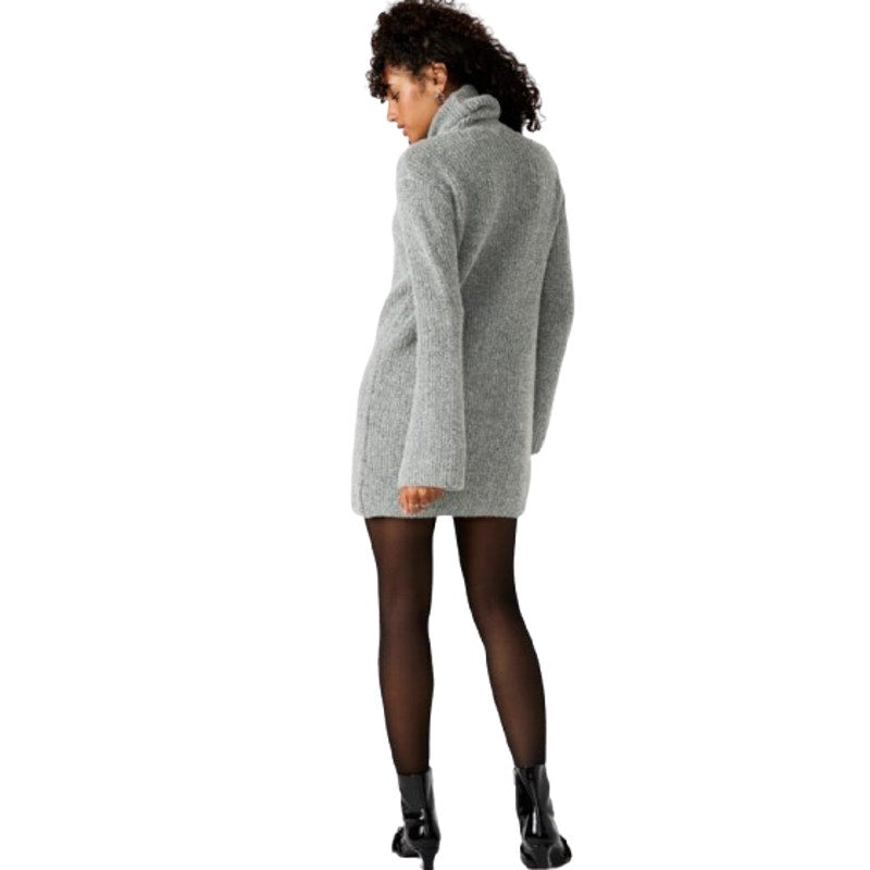 STEVE MADDEN Women's Abbie Sweater Dress Medium Heather Grey Turtleneck NWT