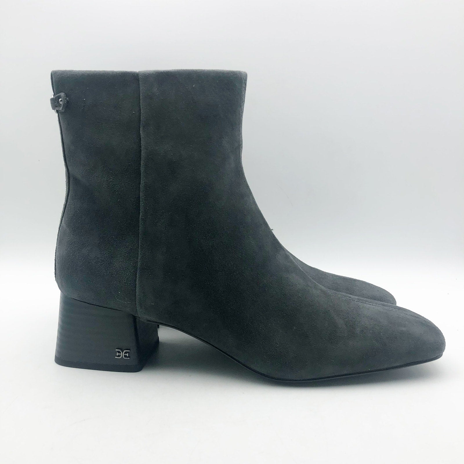 Sam Edelman Paige Ankle Booties US 10.5 M EU 41.5 Graphite Gray Suede NIB