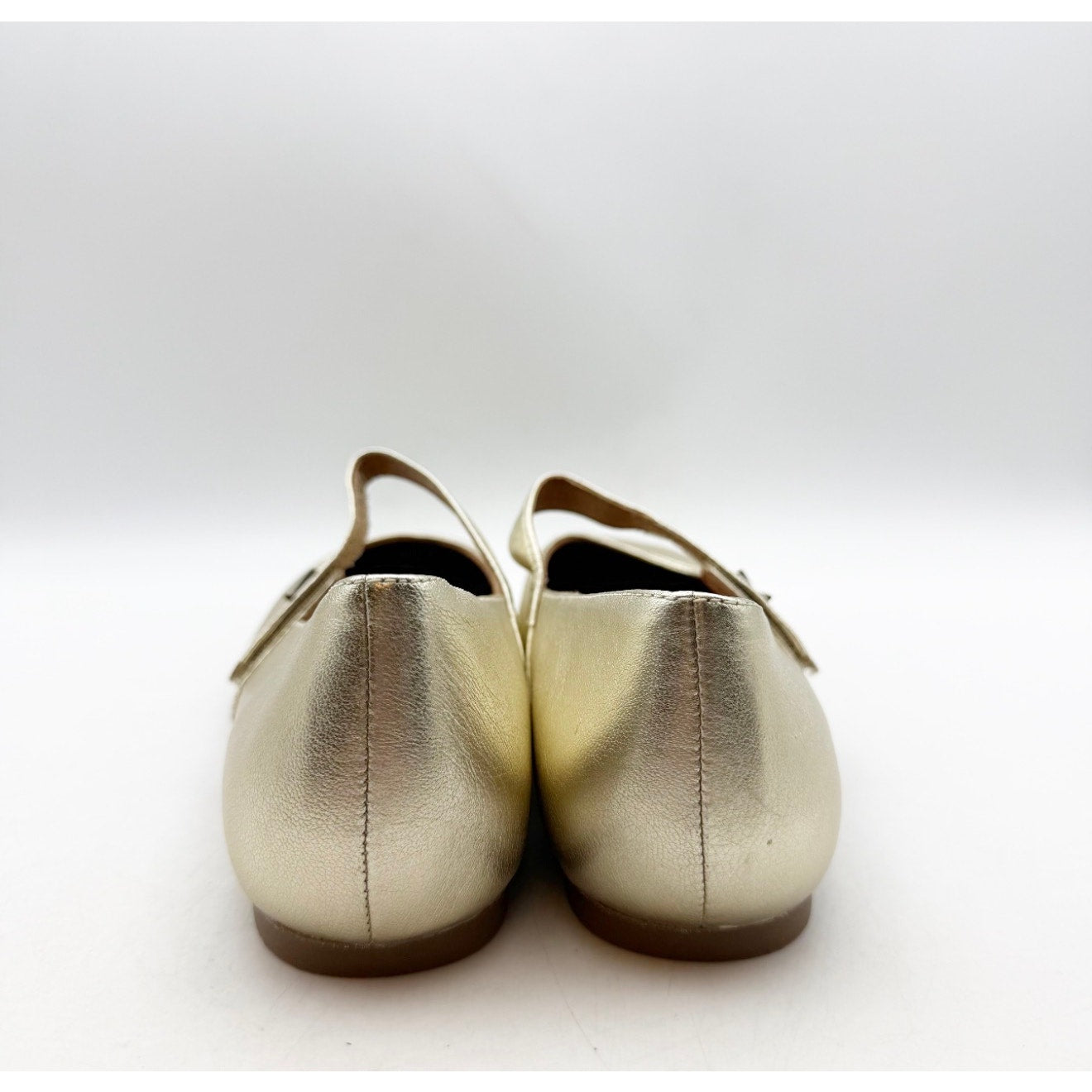 Vionic Womens Alameda Mary Jane Flats US 7 EU 37 Gold Metallic Leather NIB