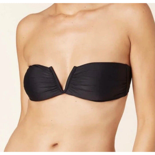 ANDIE SWIM The Scala Bikini Top Size Medium Black Bandeau Strapless