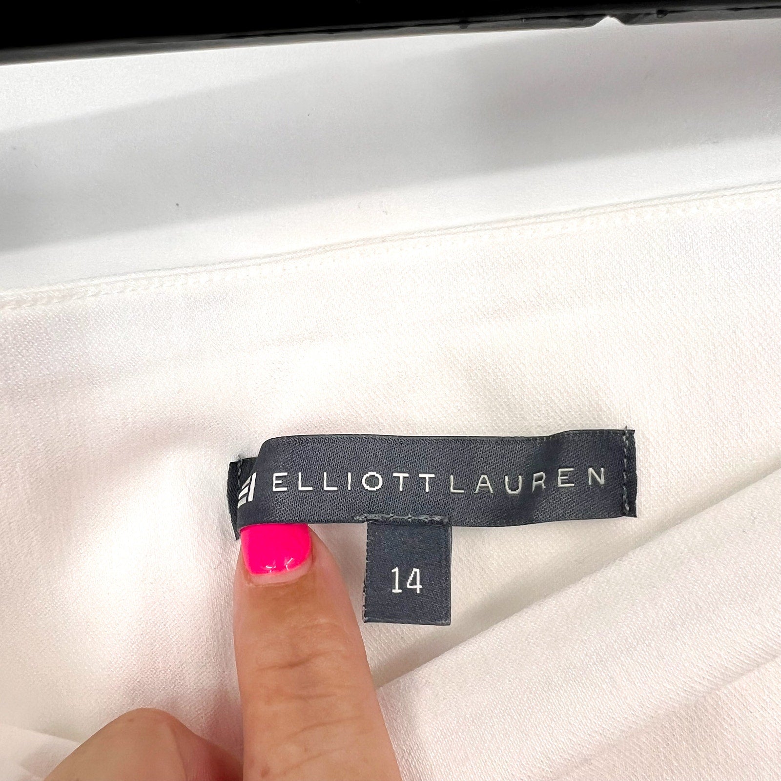 ELLIOTT LAUREN Women's Classic Pull-On Ankle Pants Size 14 White Back Slit NWOT