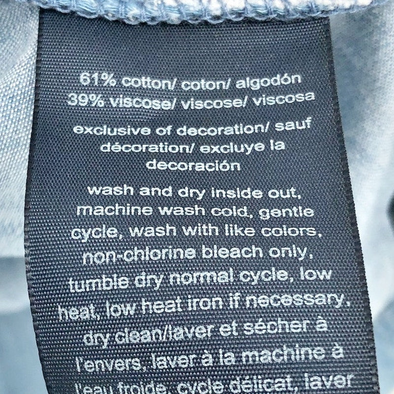 Tommy Hilfiger Womens Chambray Tank Top XL Blue Shoulder Tie Ruffle Smocking NWT