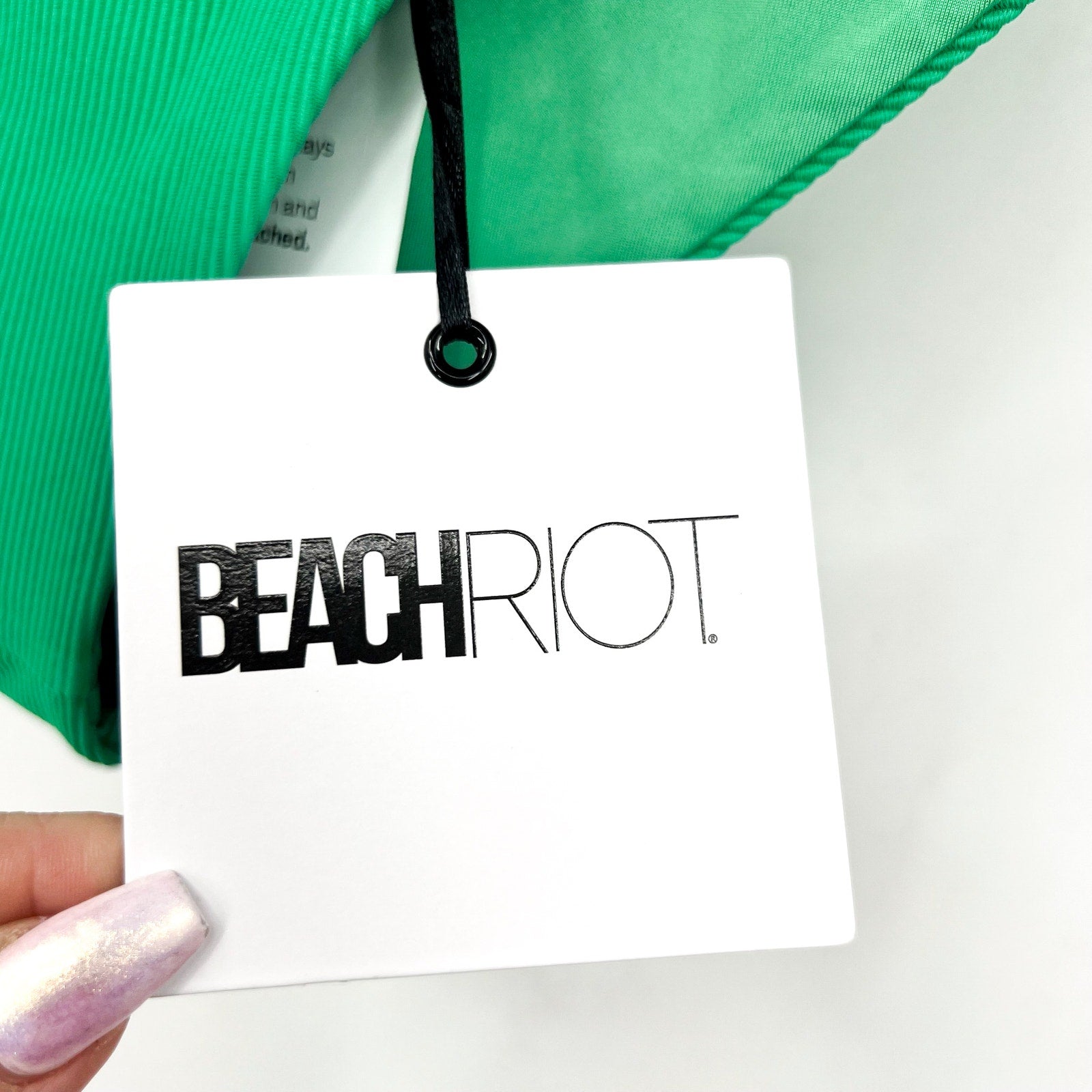 BEACH RIOT Millie Bikini Bottom Large Green Technicolor Colorblock NWT
