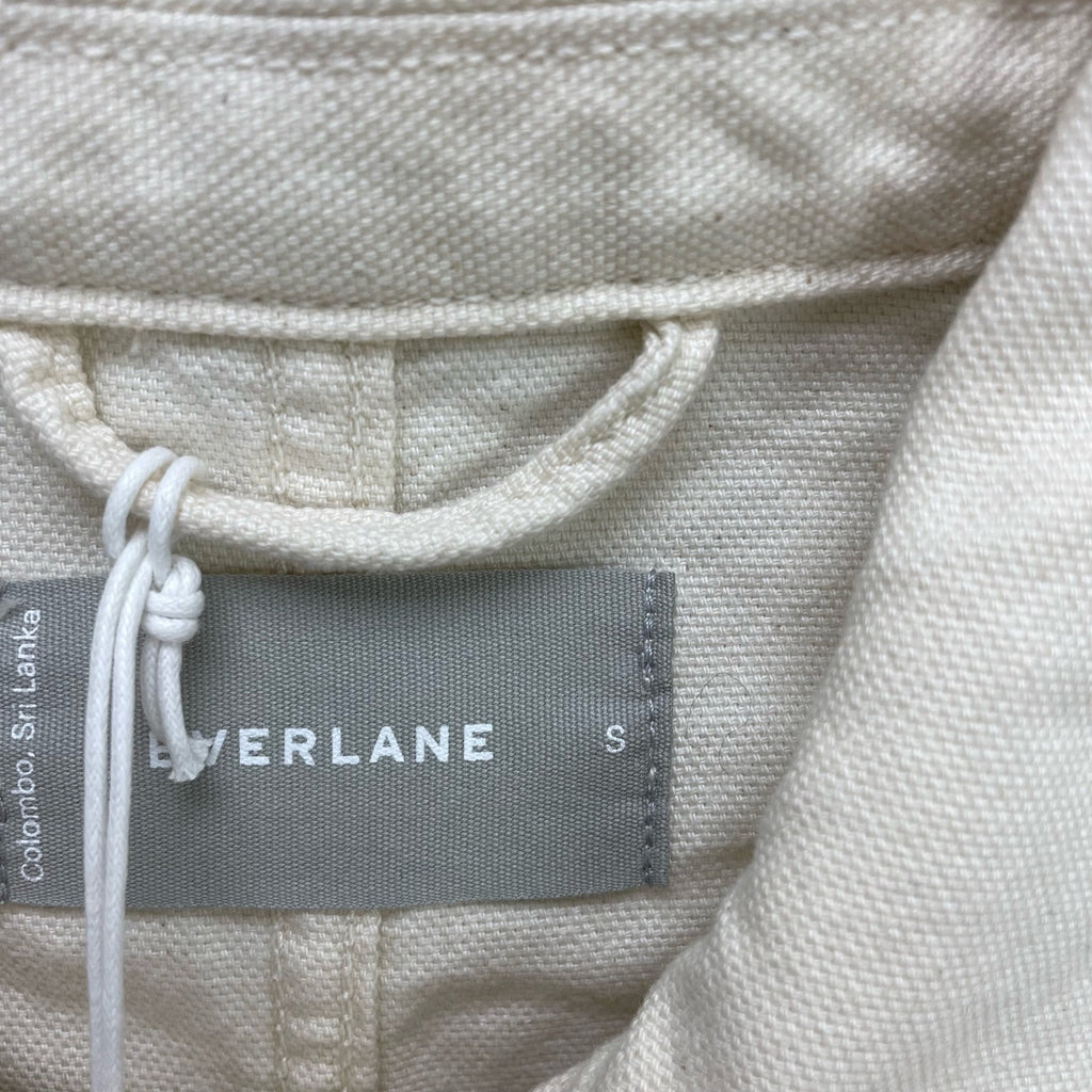 Everlane Womens Cinchable Chore Jacket Small Cream Bone Cotton Canvas Button NWT