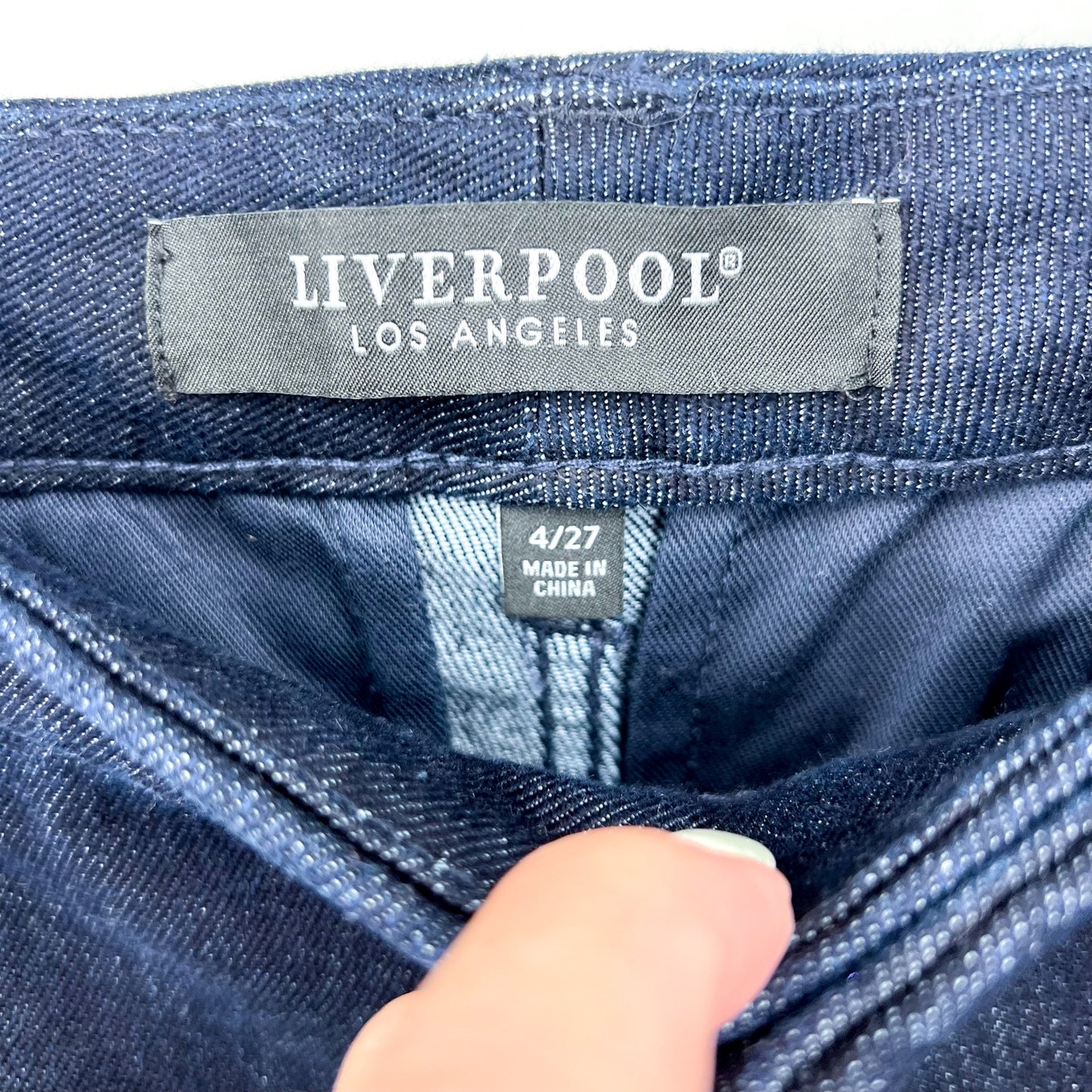 LIVERPOOL Women's Pintuck Trouser Jeans US 4 27 Blue Sturgis Midrise NWT